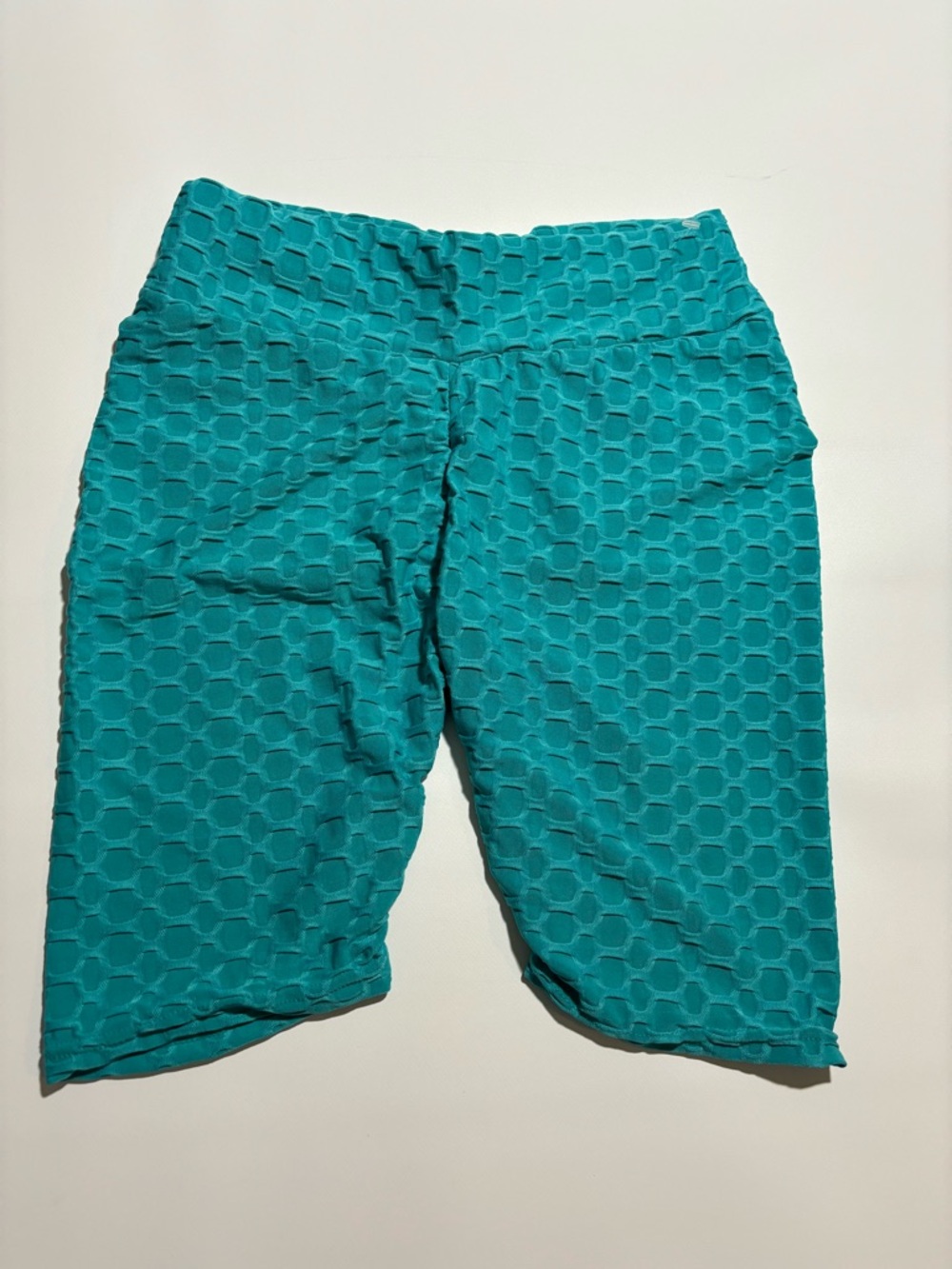 TRUE ROCK Teal Textured Pull-On Biker Shorts
